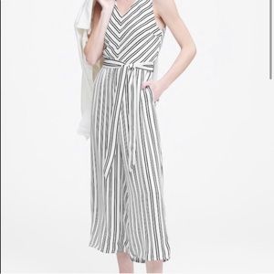 Banana Republic Striped Cropped Jumpsuit